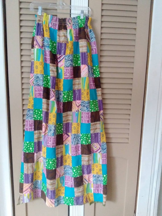 Really Long Patchwork Skirt Dress Fabric - image 1
