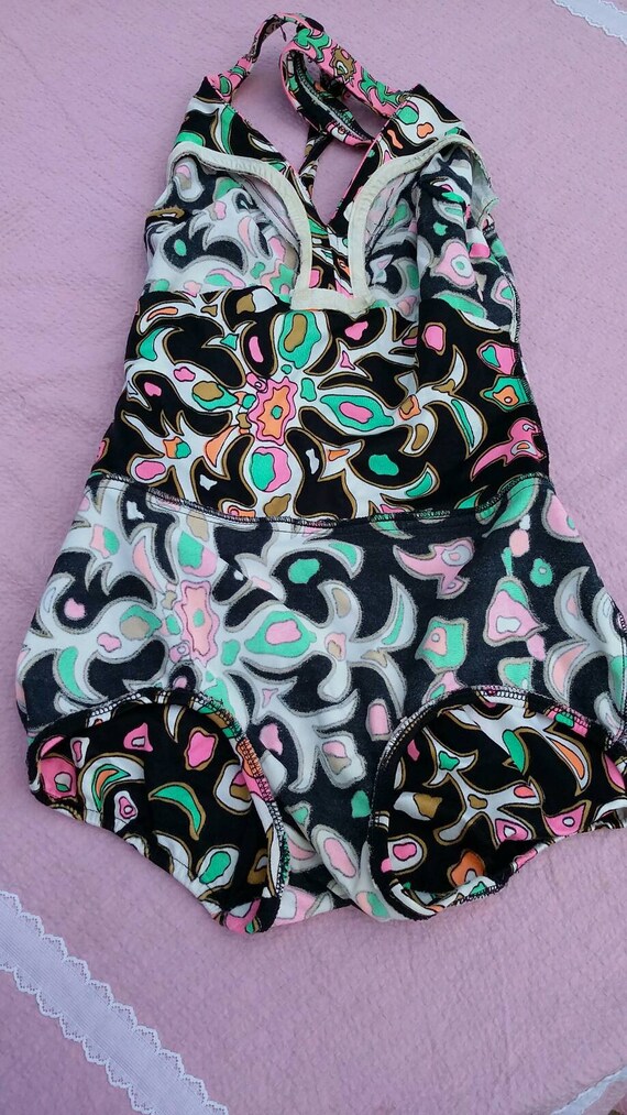 Groovy Print Mod One Piece Skirted Swimsuit - image 7