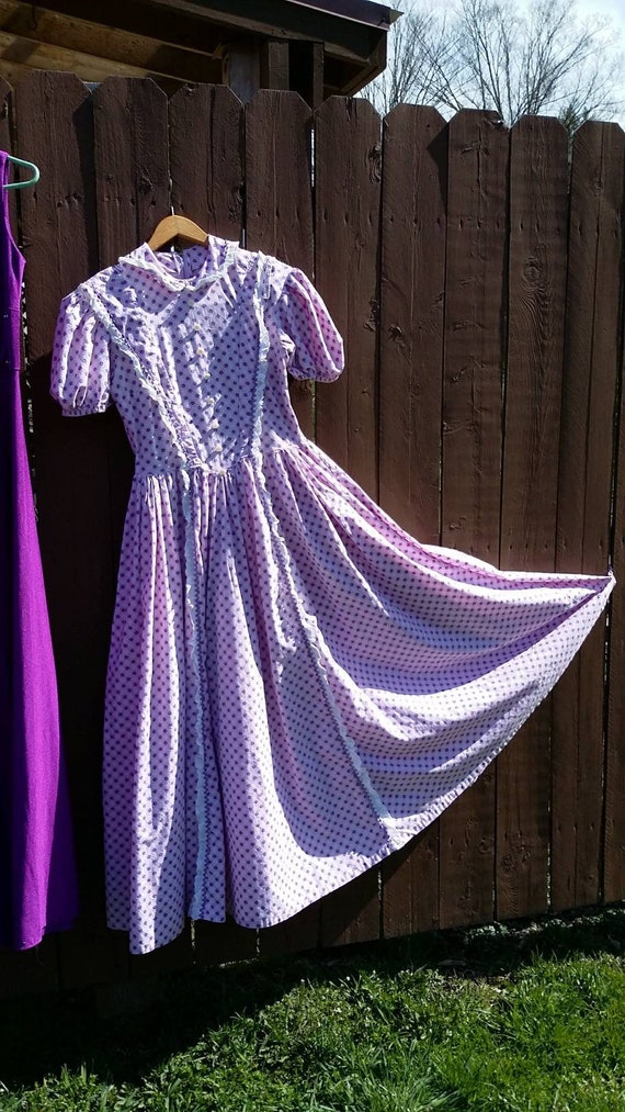 Lavender Calico Cotton Maxi Dress - image 7