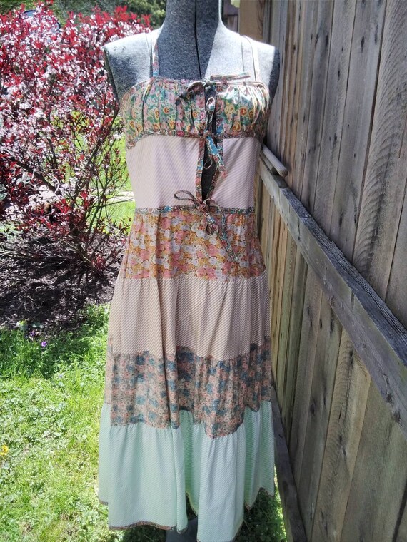 Amazing Prue Acton Tiered Mixed Print Sundress - image 8