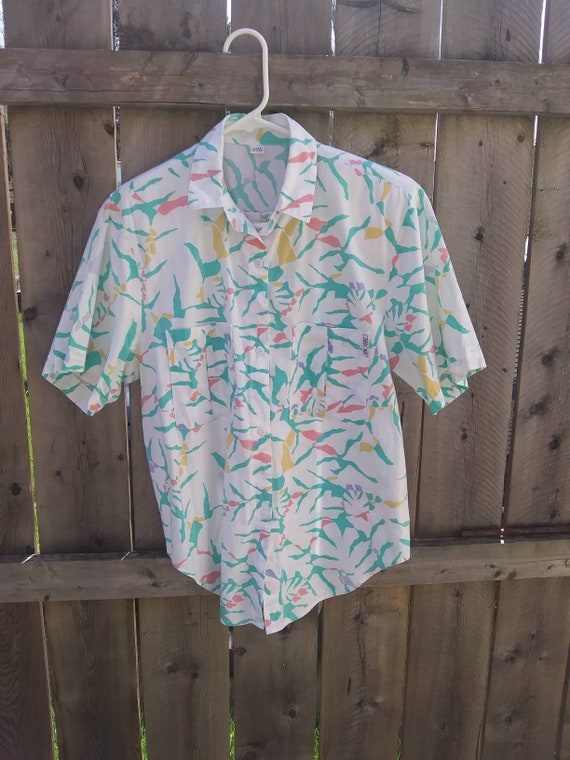 Totally Awesome 80s Abstract Print Blouse