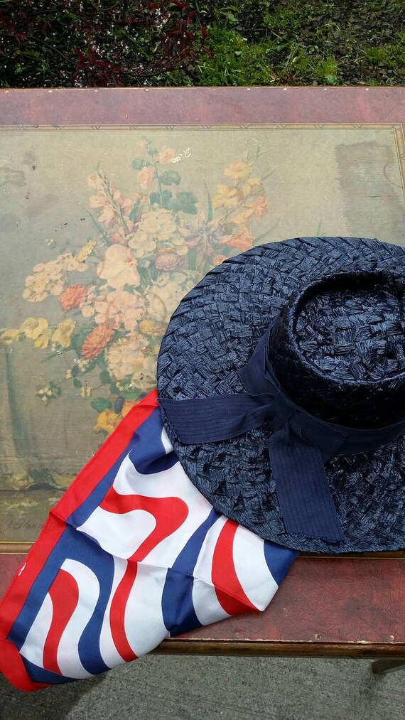 Navy Blue Wide Brim Hat - image 9