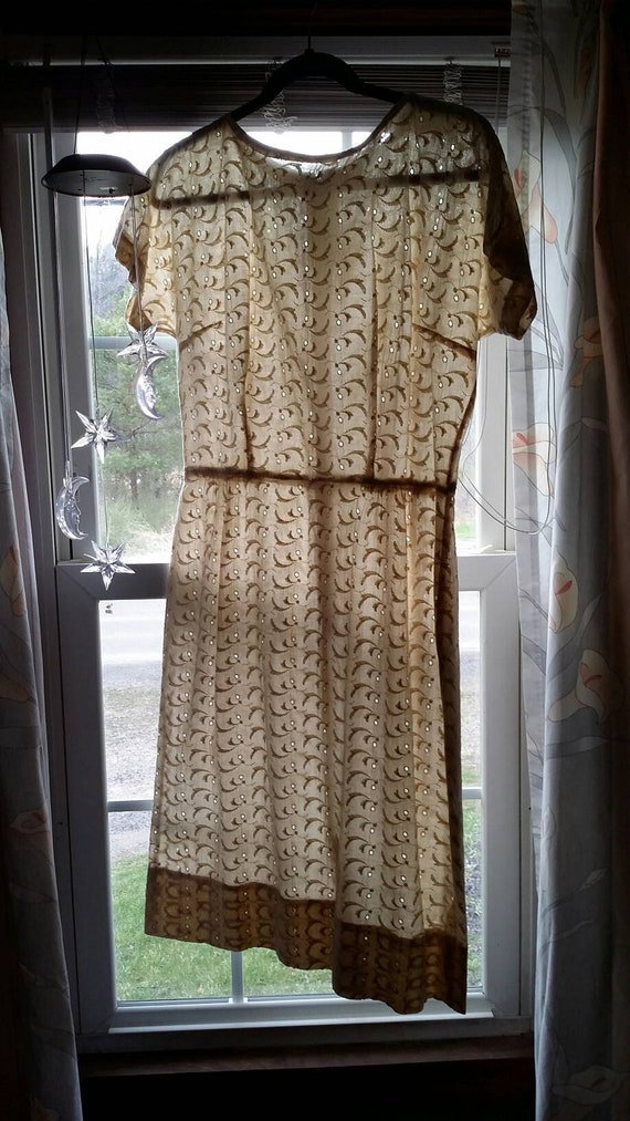 Home Sewn Beige Eyelet Daydress - image 1