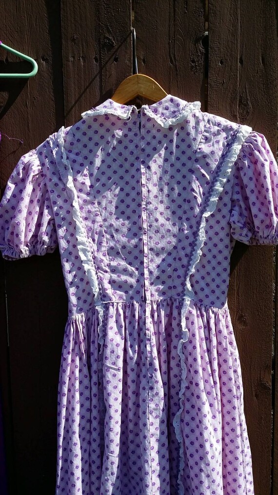 Lavender Calico Cotton Maxi Dress - image 5