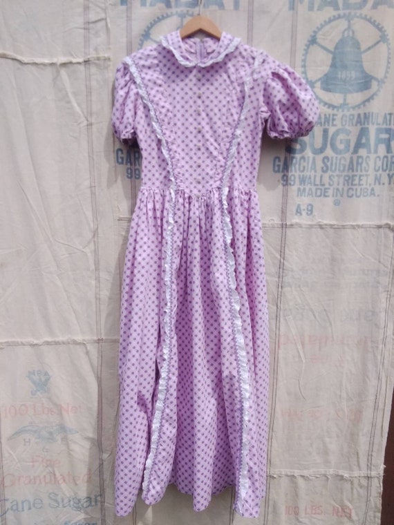 Lavender Calico Cotton Maxi Dress - image 3