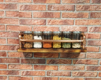 Spice shelf small, flamed with border of copper tube