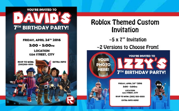 Roblox Themed Digital Birthday Invitation - info for roblox