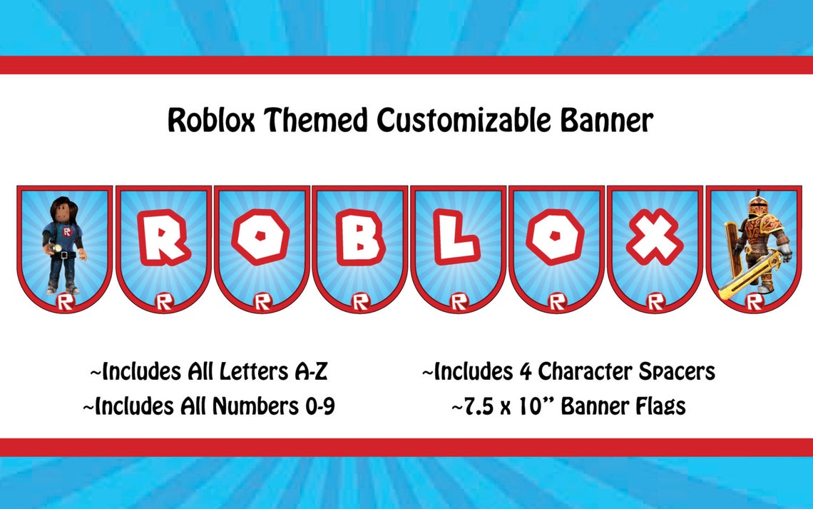 Roblox Themed Custom Banner Etsy Roblox Themed Custom Banner Etsy