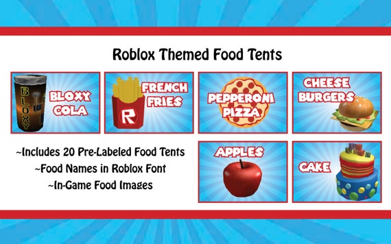 Roblox Themed Food Tents Etsy