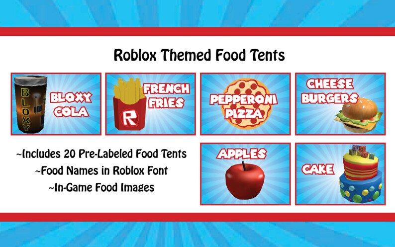 Roblox Themed Food Tents - 