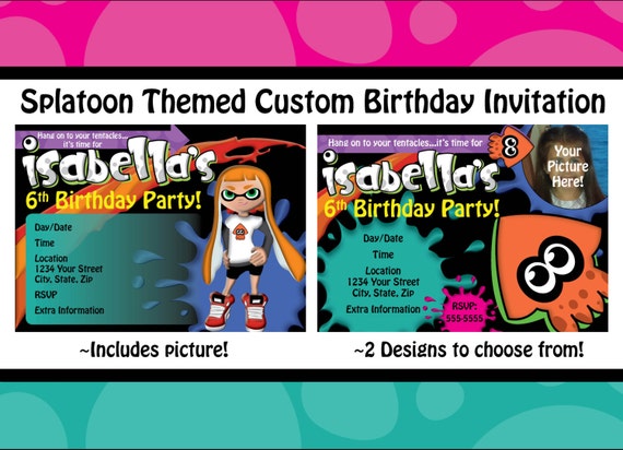 Splatoon Themed Digital Birthday Invitation Etsy - roblox isabella's birthday game