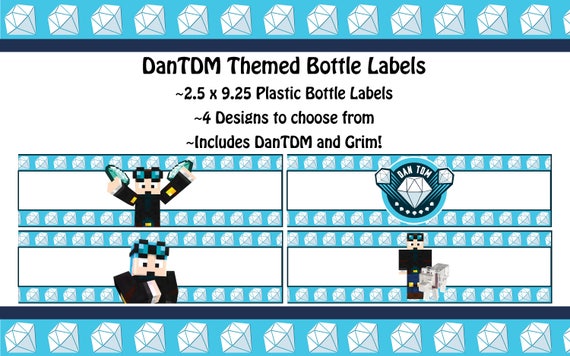 Dantdm Themed Water Bottle Label - 100 free roblox accounts dantdm 2019 logo image
