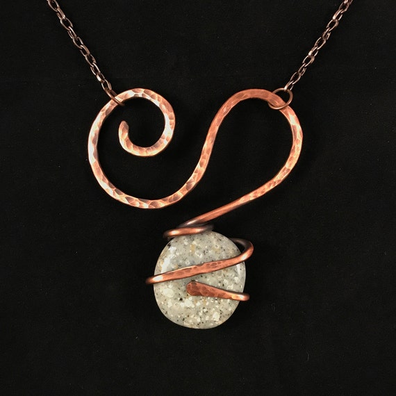 Copper Jewelry Copper Necklace Copper Wire Jewelry Grey Etsy