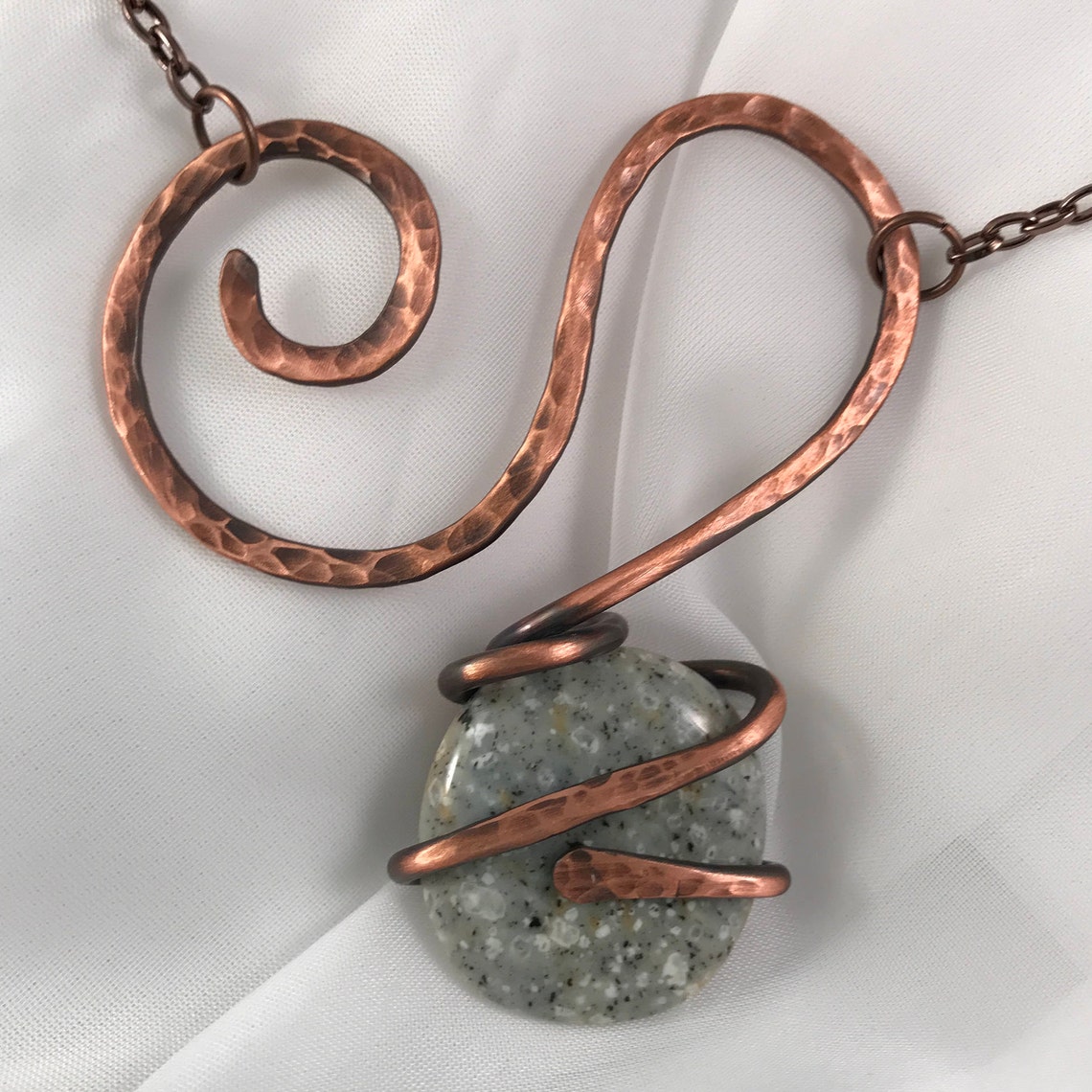 Copper Jewelry Copper Necklace Copper Wire Jewelry Grey Etsy