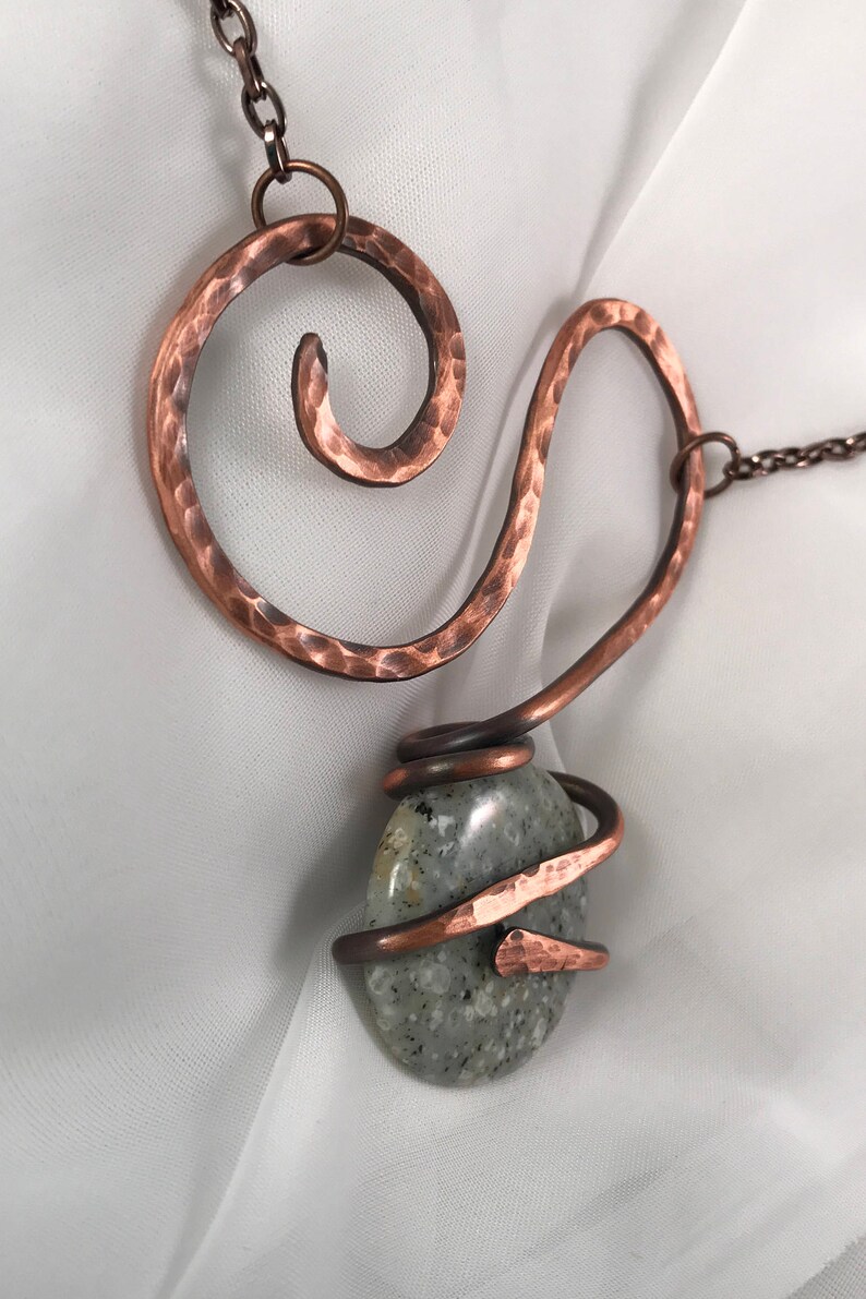 Copper Jewelry Copper Necklace Copper Wire Jewelry Grey Etsy