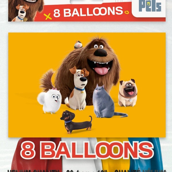 12" Secret Life of Pets balloons 8 count