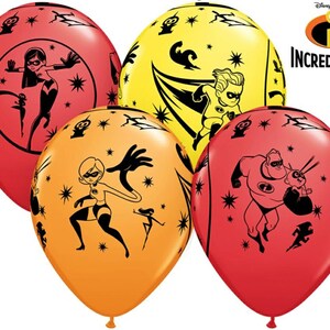 11" Disney The Incredibles balloons decorations 6 count assortment