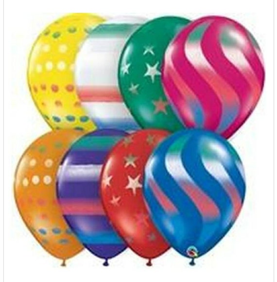 18 Assorted Spray Latex Balloons 6 Count 