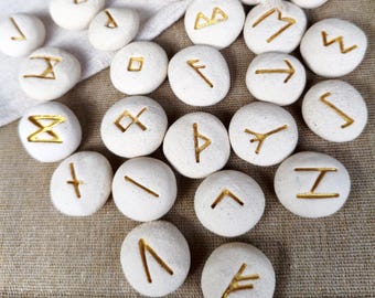 Viking runes Elder Futhark ceramic crafts.