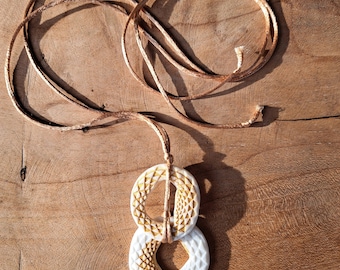Fractal design porcelain necklace