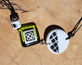 Glass and porcelain necklace Barcelona inspiration 3