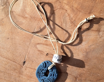 Fractal design porcelain necklace
