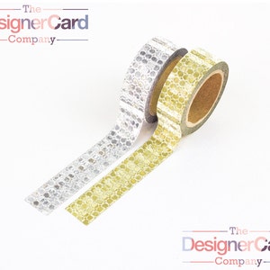 Pacote misto de lantejoulas com design brilhante fita washi fita adesiva dourada e prateada