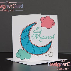 Cartão árabe colorido de Eid Eid Mubarak Ramadan Cartão islâmico