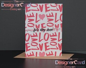 LOVE LOVE LOVE Anniversary Valentines Day Card