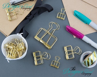 Gold Wire Bulldog Clip | Paper Clip | Planner Clip | Wire Clip | Skeleton Clip