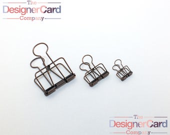 NEW Antique Bronze Wire Bulldog Clip | Paper Clip | Planner Clip | Wire Clip | Skeleton Clip