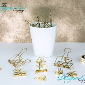 Gold Wire Bulldog Clip Paper Clip Planner Clip Wire Clip Skeleton Clip image 4