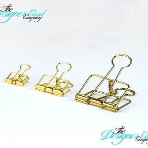 Gold Wire Bulldog Clip Paper Clip Planner Clip Wire Clip Skeleton Clip image 3