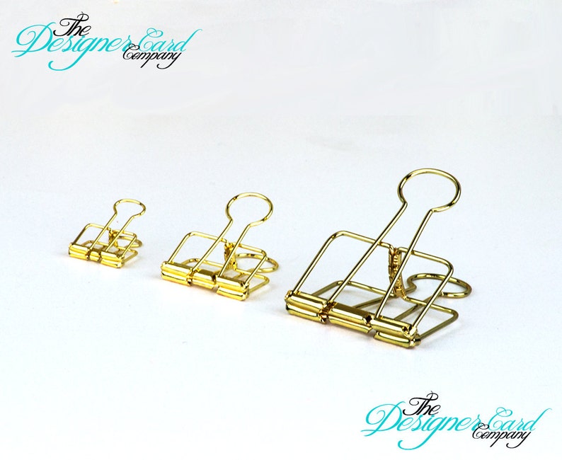 Gold Wire Bulldog Clip Paper Clip Planner Clip Wire Clip Skeleton Clip image 3