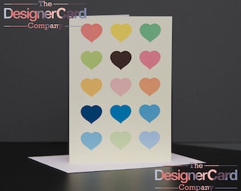 Hearts Anniversary Valentines Day Card Love Hearts Multicoloured