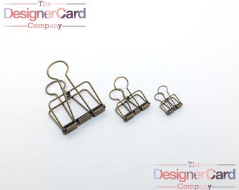 NEW Antique Brass Wire Bulldog Clip | Paper Clip | Planner Clip | Wire Clip | Skeleton Clip