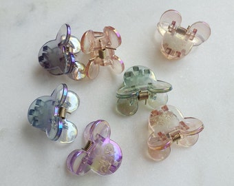 Set of 2 Mini Clear Mouse Claw Clip | Mickey Inspired Hair Clip