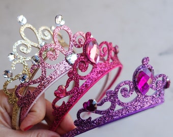 Birthday Girl Crown Arch Headband | Princess glitter crown | Tiara crown | Party crown | Birthday Girl Crystal Stone Crown | Felt Headband