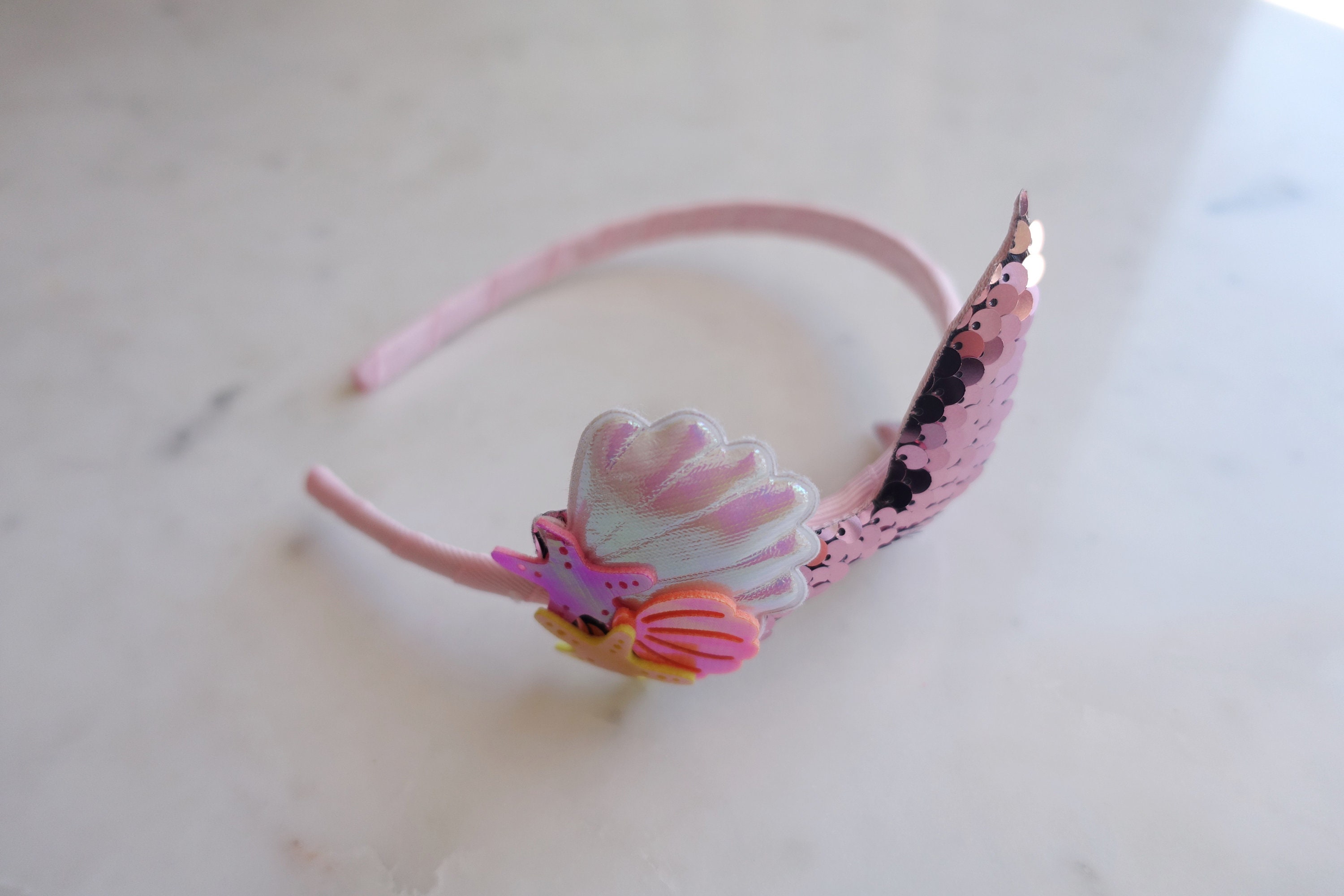 Fascia Per Capelli Con Glitter E Paillettes Arcobaleno Per Bambine E Ragazze, Tema Sirena, Antiscivolo Con Denti