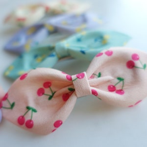 Fabric Bow Hair Clip, Girl Hair Clip | No Slip Hair Clip | Mini Hair Bows | Pigtails  | Toddler Hair Clip | Nonslip Clip | Barrettes