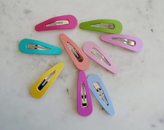 Set of Two (2) Oversized Acrylic Snap Clips in 10 colors, Girl Hair Clip | Girls Hair Accessories | Toddler Snap Clips