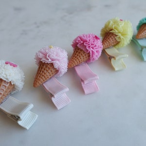 Eiswaffel Haarspange, Mädchen Haarspange | Mini Haarbögen | Schweineschwänze | Kleinkind Haarspange | Rutschfeste Haarspange | Babyhaar