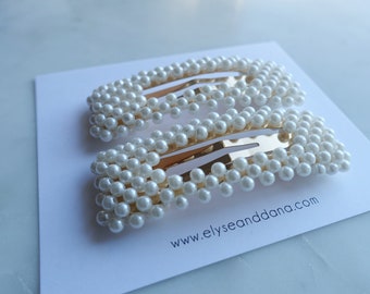 Vintage Silver Tone Barrette With Faux Pearls and  display picture 3