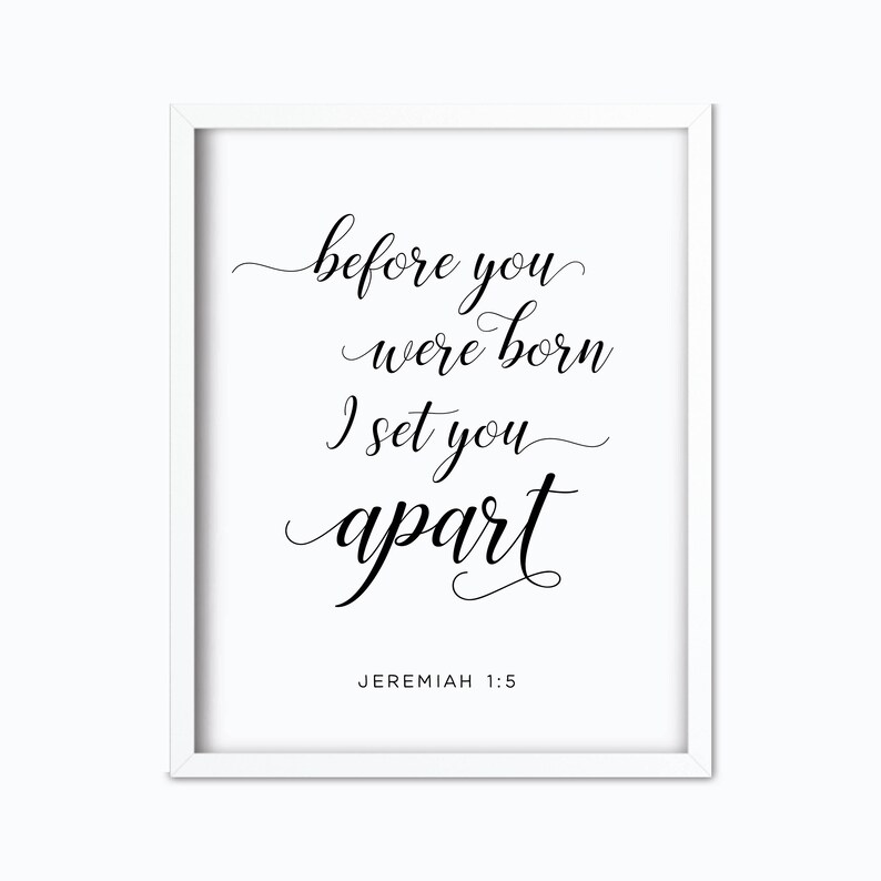 Before You Were Born I Set You Apart Jeremiah 1:5 Bible | Etsy