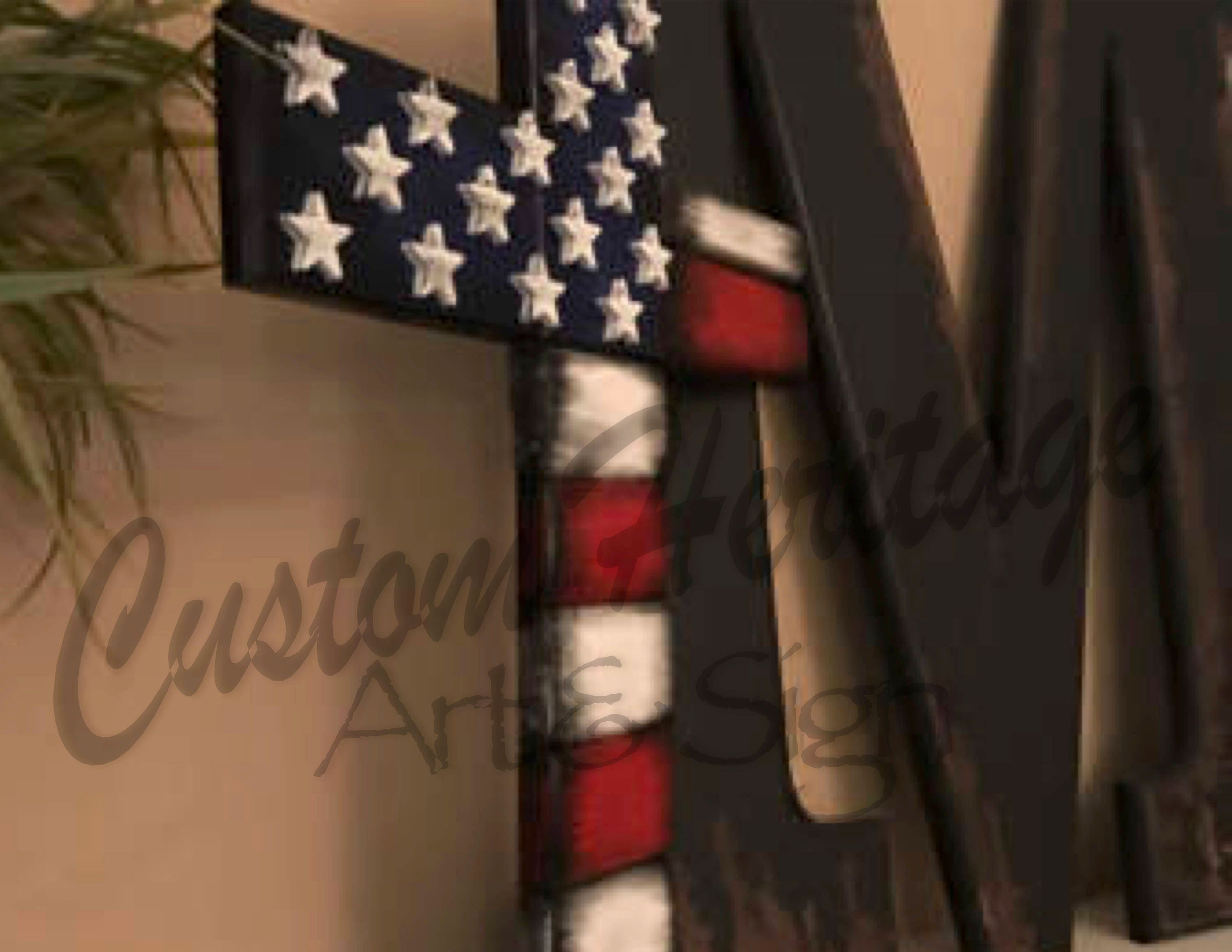 Wooden Flagwooden American Flag Cross Reclaimed Wood Cross Etsy