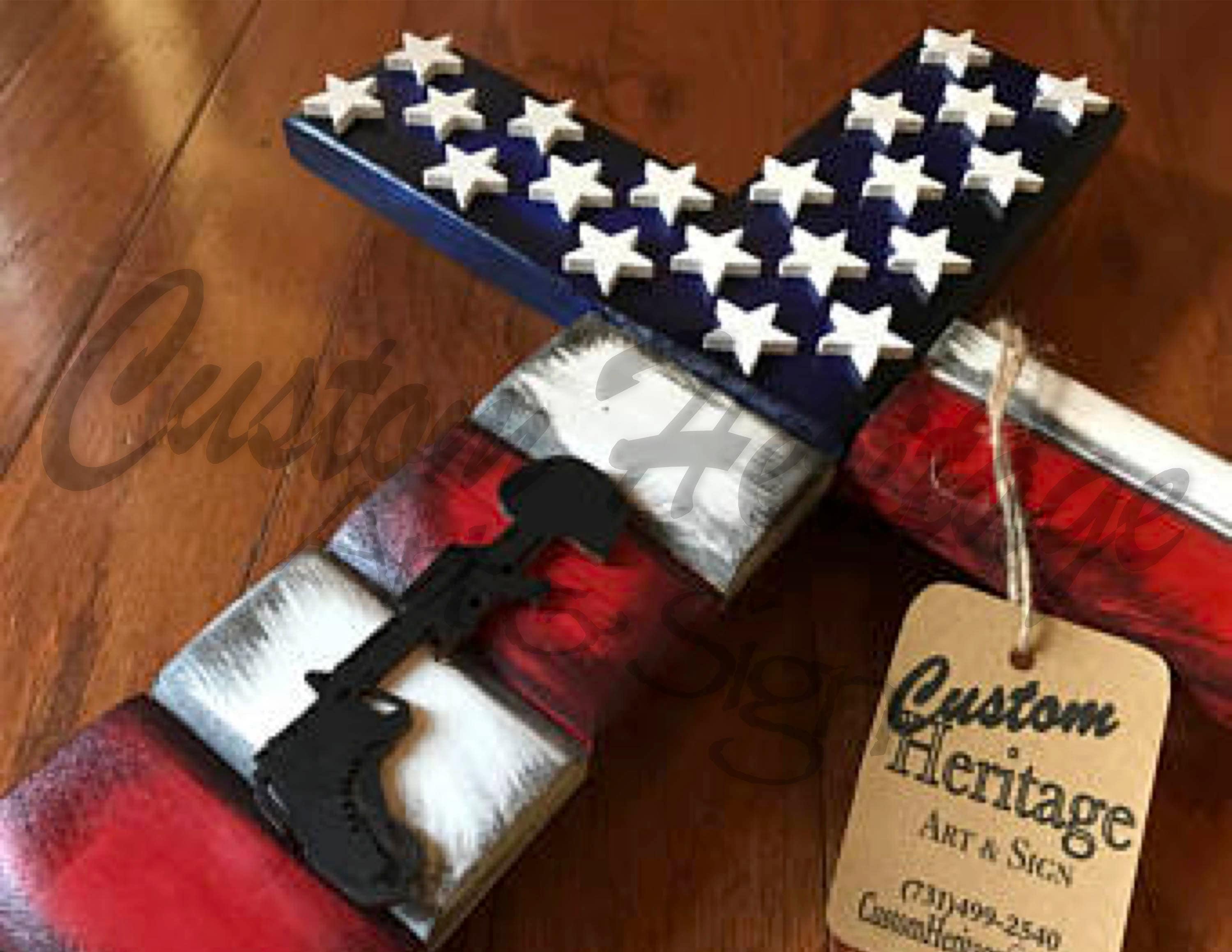 Wooden FlagWooden American flag cross reclaimed wood cross Etsy