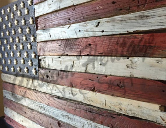 Wood Flagbarnwood Flagwooden Flag Flagamerican Flag Etsy