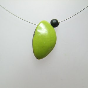 Raku ceramic necklace blue