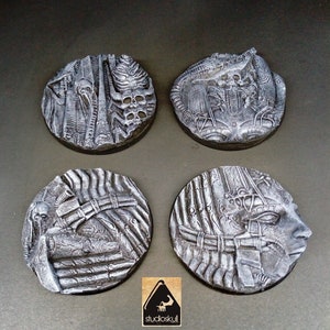 60mm Resin Bases Eldar Ruins Dark Avatar 4PCS