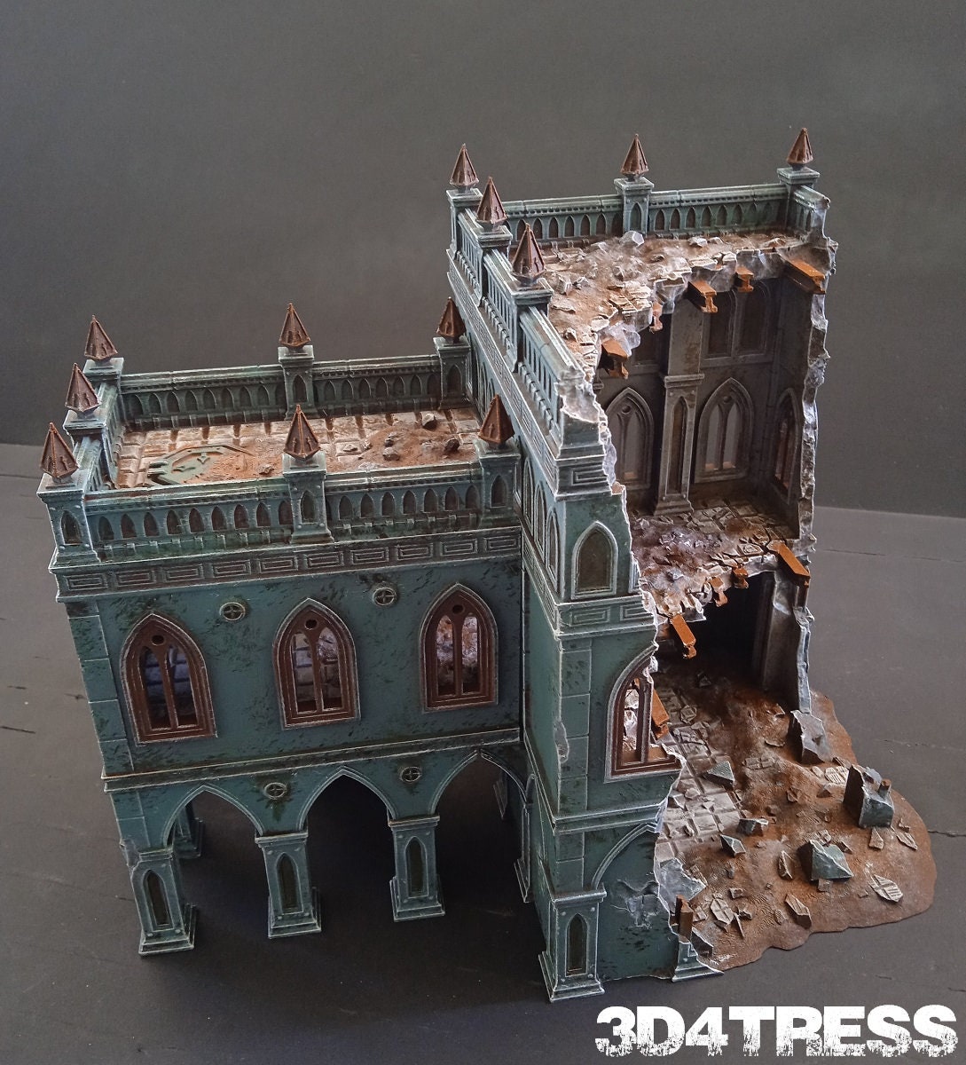 3D Printed Mansion Ruins D - Emerita Wargaming Gothic Scenery Terrain ...